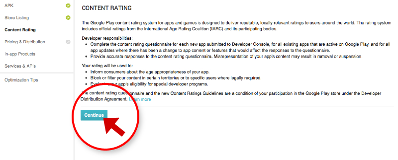 content rating google play store