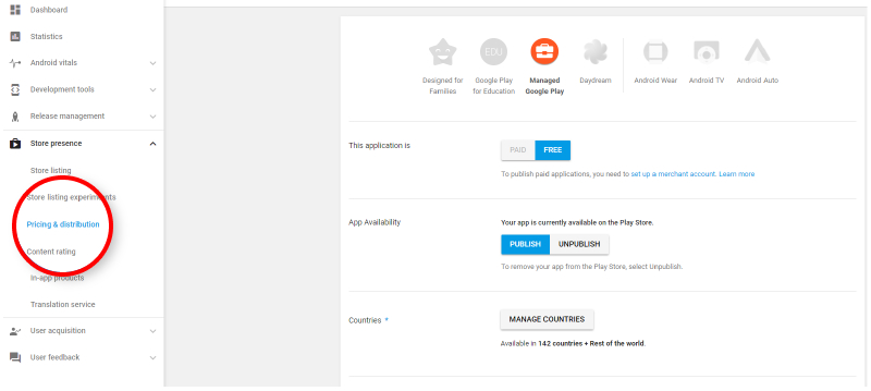pricing to upload an app to google play store